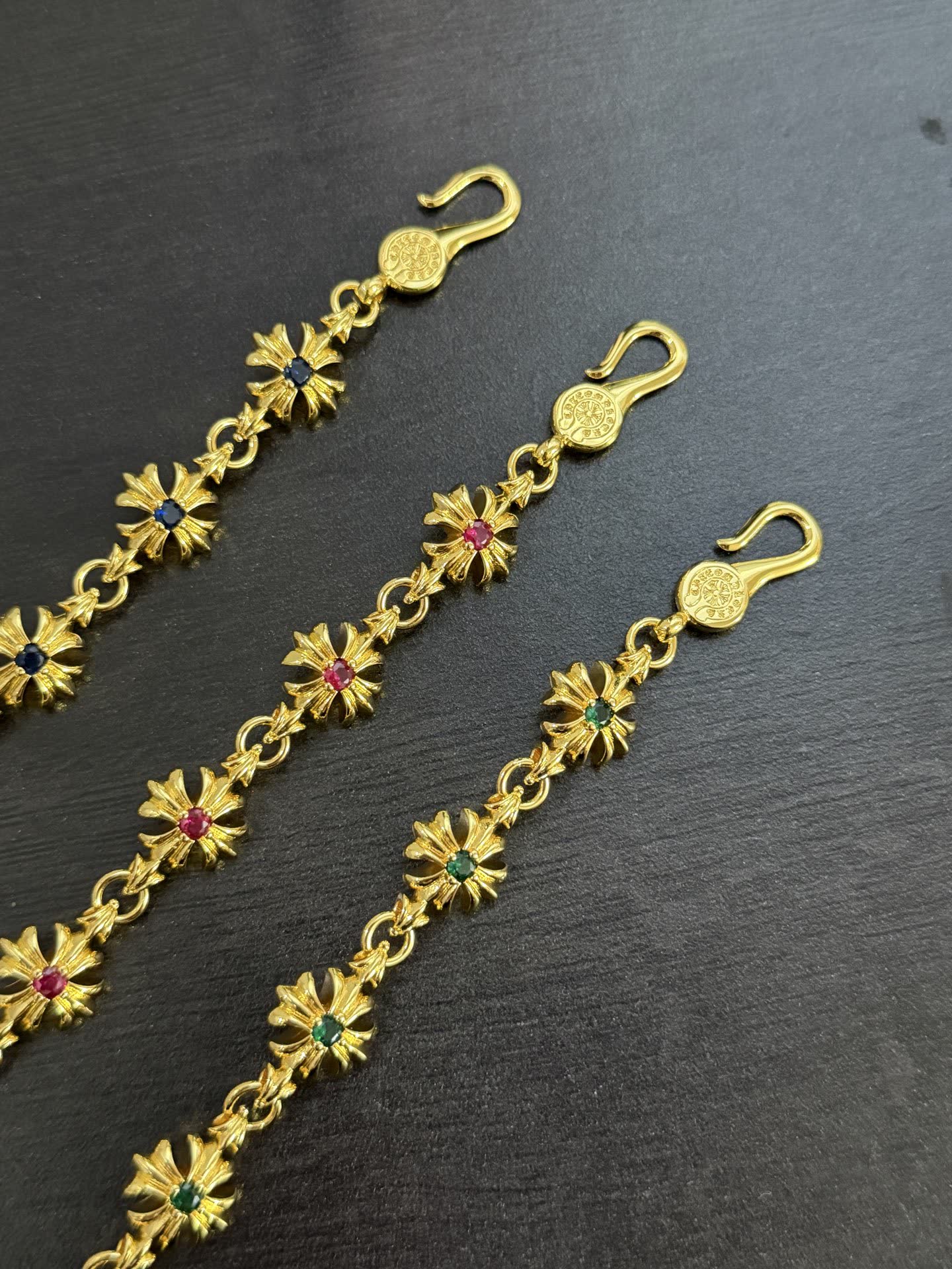 Chrome Hearts Gold-Tone Gemstone Bracelet